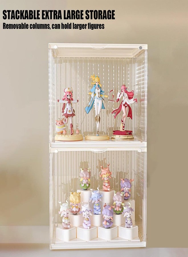FQDGTFA Super Large Display Case for Figures Stackable Acrylic Figure Display Shelf with 20 Movable Column Hobby Display Box with Magnetic Door - Image 2